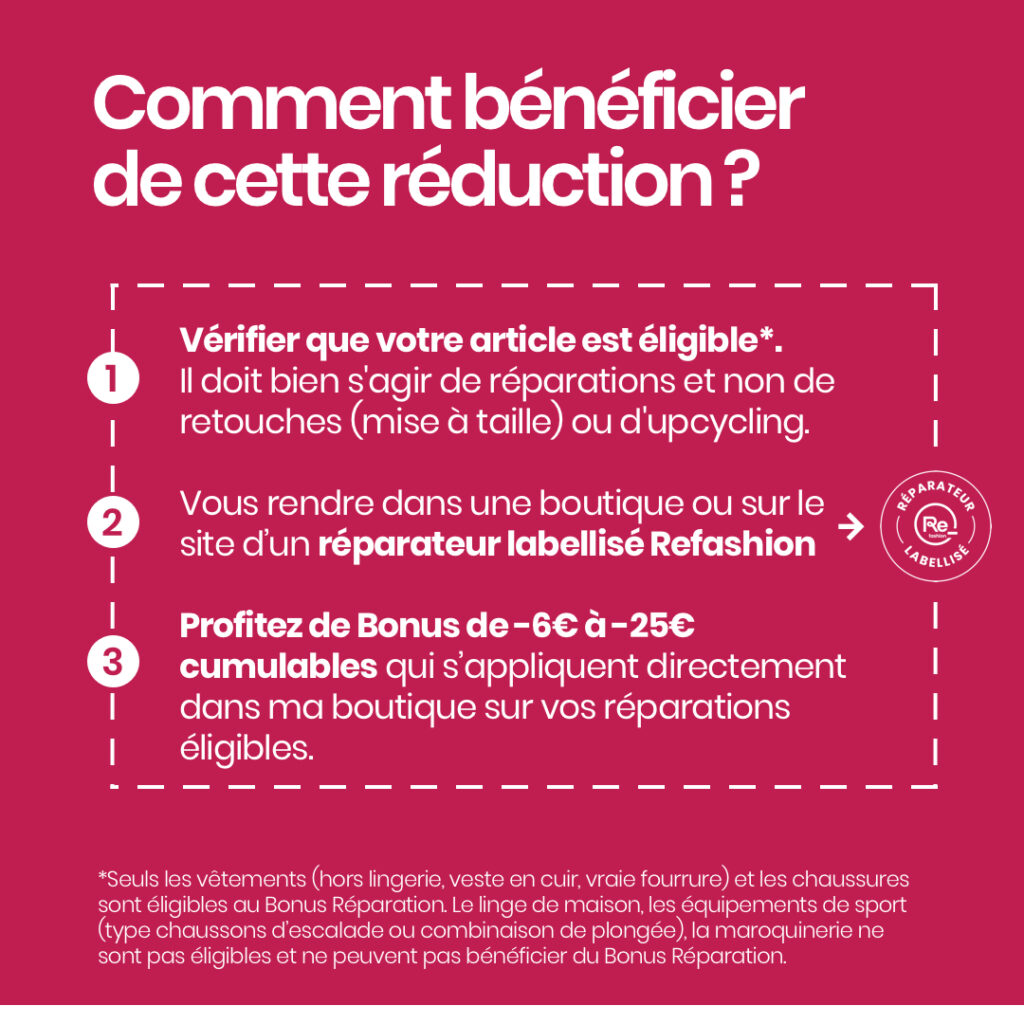 Anandi couture retouches agrée Bonus réparation explications